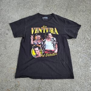 Vtg Y2k ACE VENTURA Pet Detective Jim Carrey Portrait Comedy Movie Rap T Shirt L